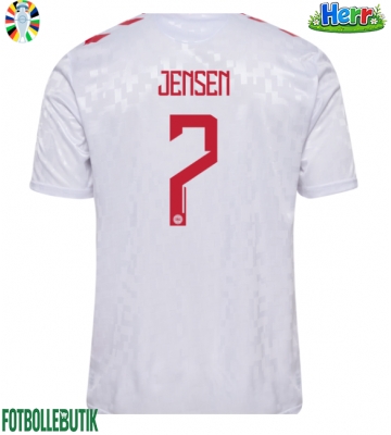 Danmark Mathias Jensen #7 Bortatröja EM 2024 Kortärmad